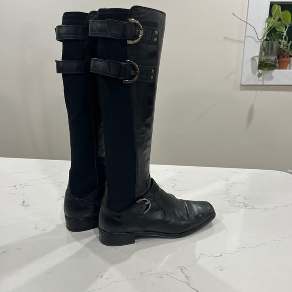 Stuart Weitzman Black leather boots Size 7 M equestrian Style - Picture 4 of 10